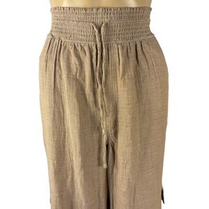 SO Goods For Life Women’s XL Tan Cargo Pants 100% Cotton Wide Leg High Rise